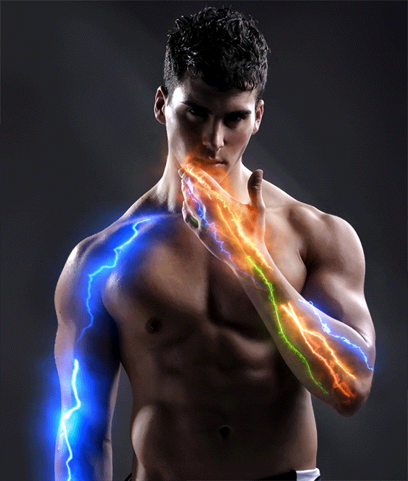 Animated Energy Effects Photoshop Action - muscle-man